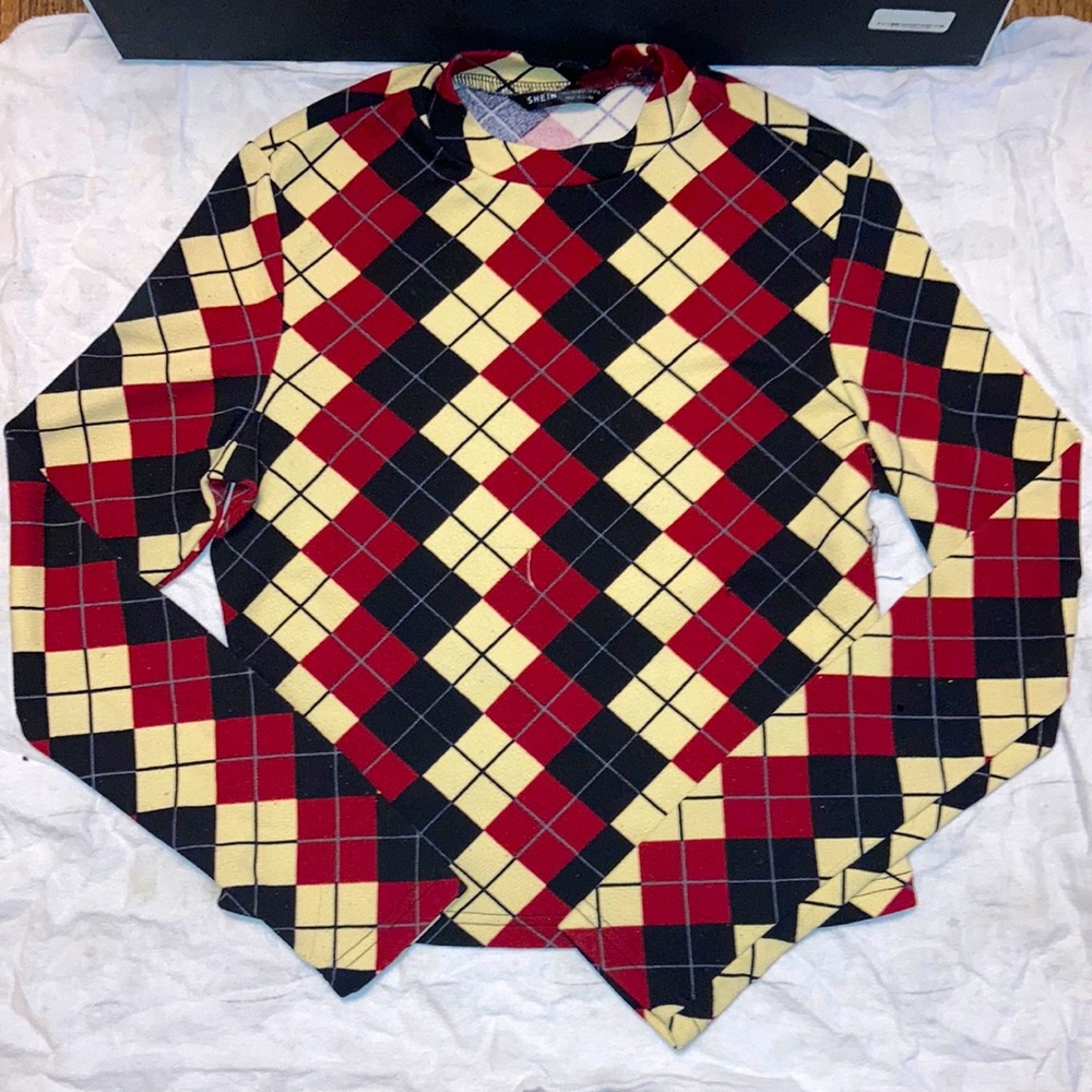 SHEIN checkered long-sleeve
